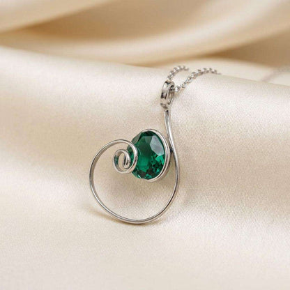 Colier Emerald Spiral – Cristal Verde Smarald