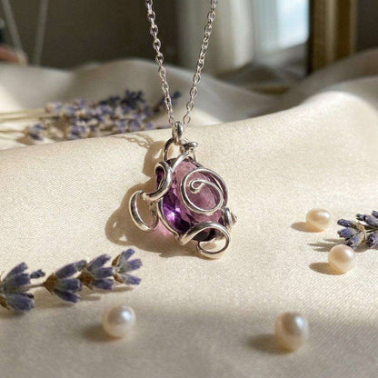 Colier "Magenta Heartbeat" - Geoma.ro