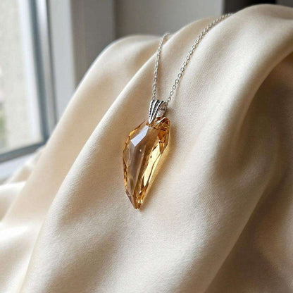 Colier Amber Tear – Cristal Fațetat Chihlimbar - Geoma.ro