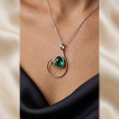 Colier Emerald Spiral – Cristal Verde Smarald