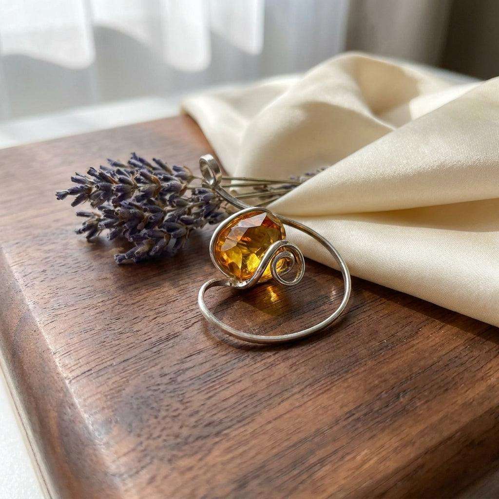 Colier Statement Amber Spiral - Geoma.ro