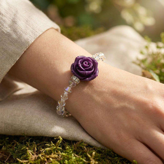 Brățară Handmade Purple Rose Blossom