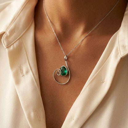 Colier Emerald Spiral – Cristal Verde Smarald