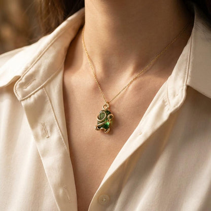 Colier Elegant "Emerald Queen" - Geoma.ro