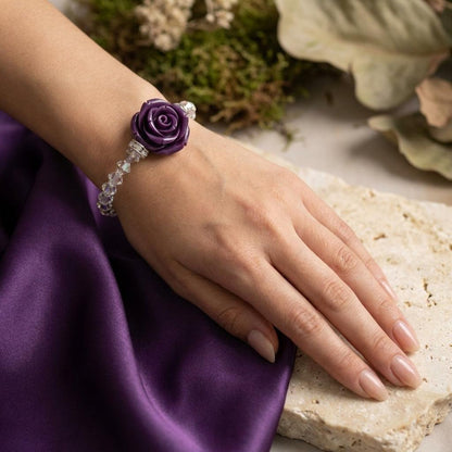 Brățară Handmade Purple Rose Blossom