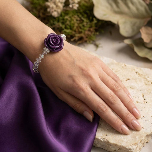 Brățară Handmade Purple Rose Blossom