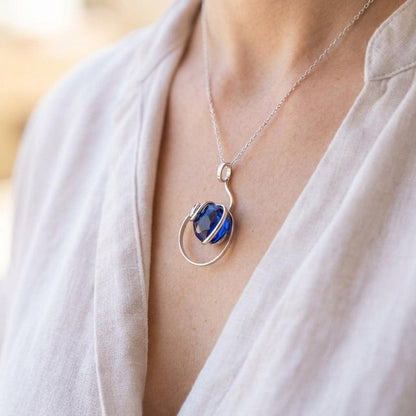 Colier / Pandativ „Aura” – Cristal Albastru - Geoma.ro