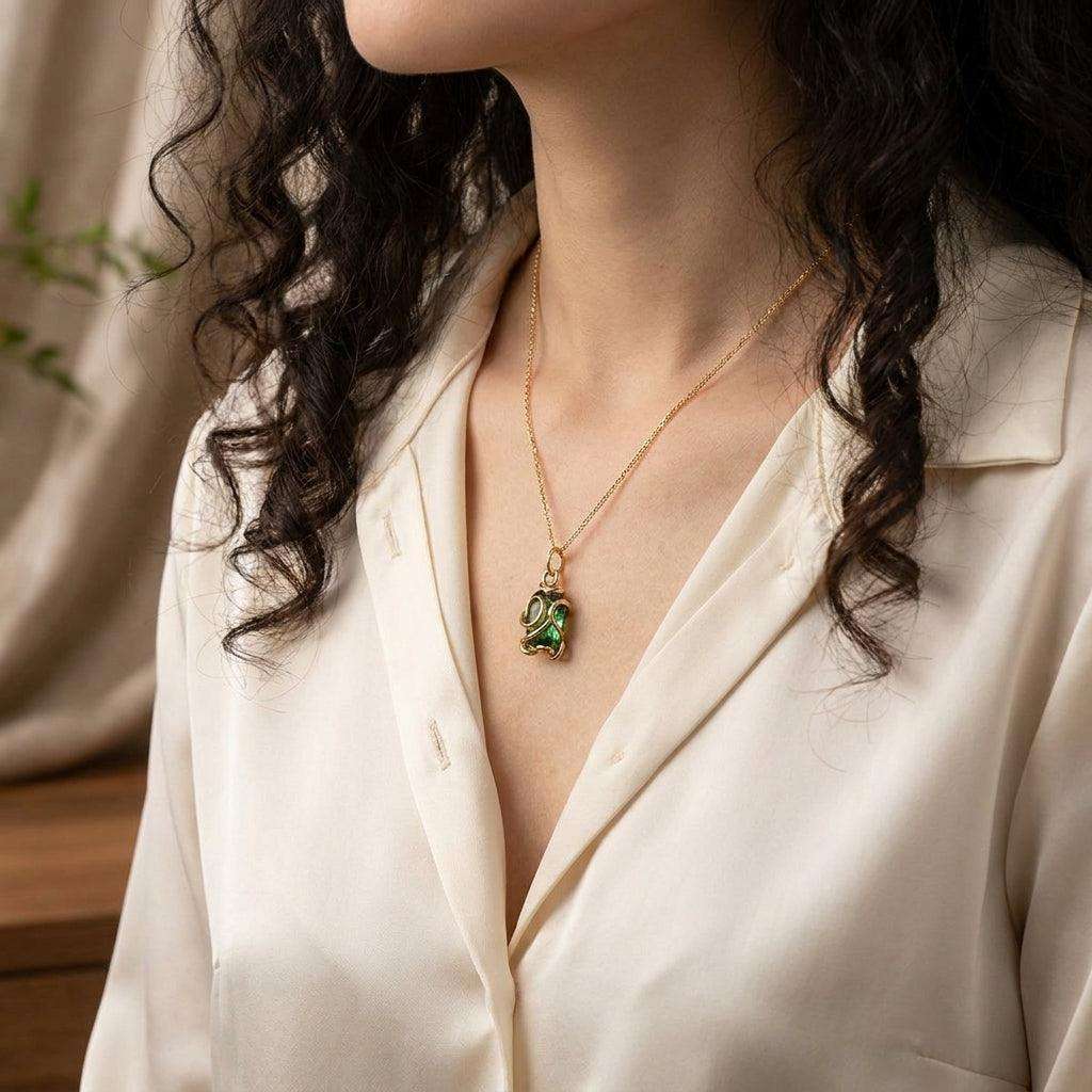 Colier Elegant "Emerald Queen" - Geoma.ro