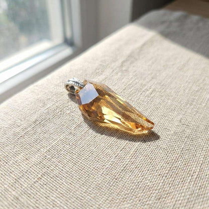 Colier Amber Tear – Cristal Fațetat Chihlimbar - Geoma.ro