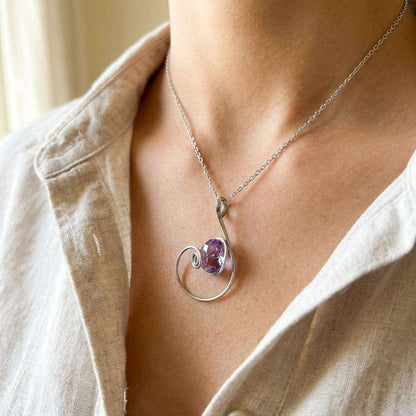 Colier Statement Amethyst Wave - Geoma.ro