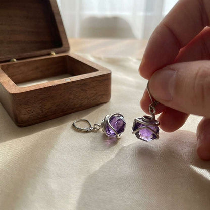 Cercei Minimalist Amethyst Whisper – Cristal Mov-Violet