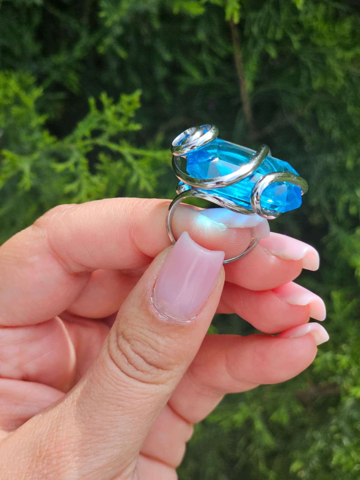 Inel Azur – Piatră Albastră Statement Handmade - Geoma.ro
