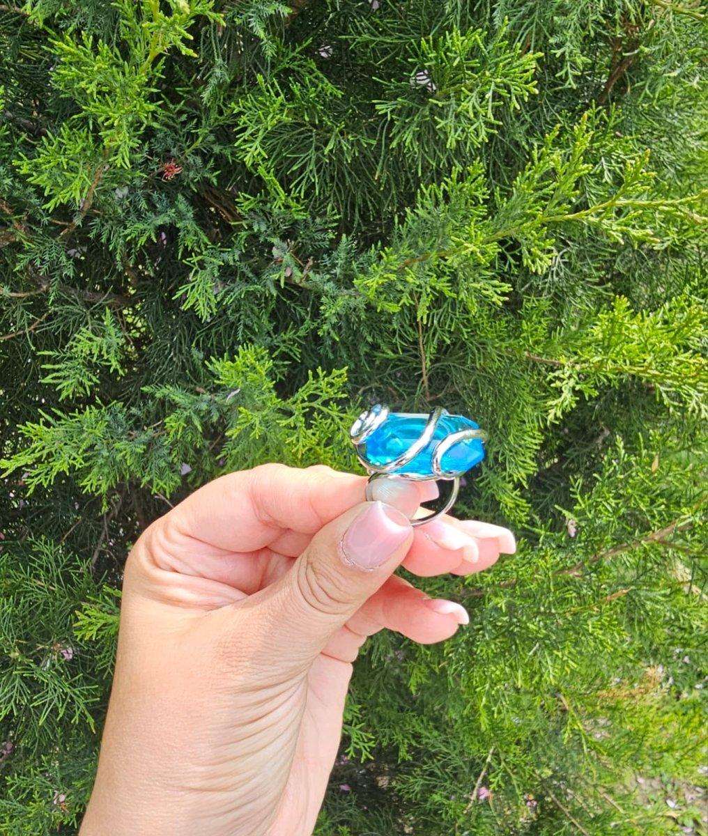 Inel Azur – Piatră Albastră Statement Handmade - Geoma.ro