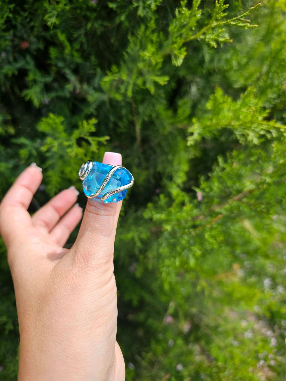 Inel Azur – Piatră Albastră Statement Handmade - Geoma.ro