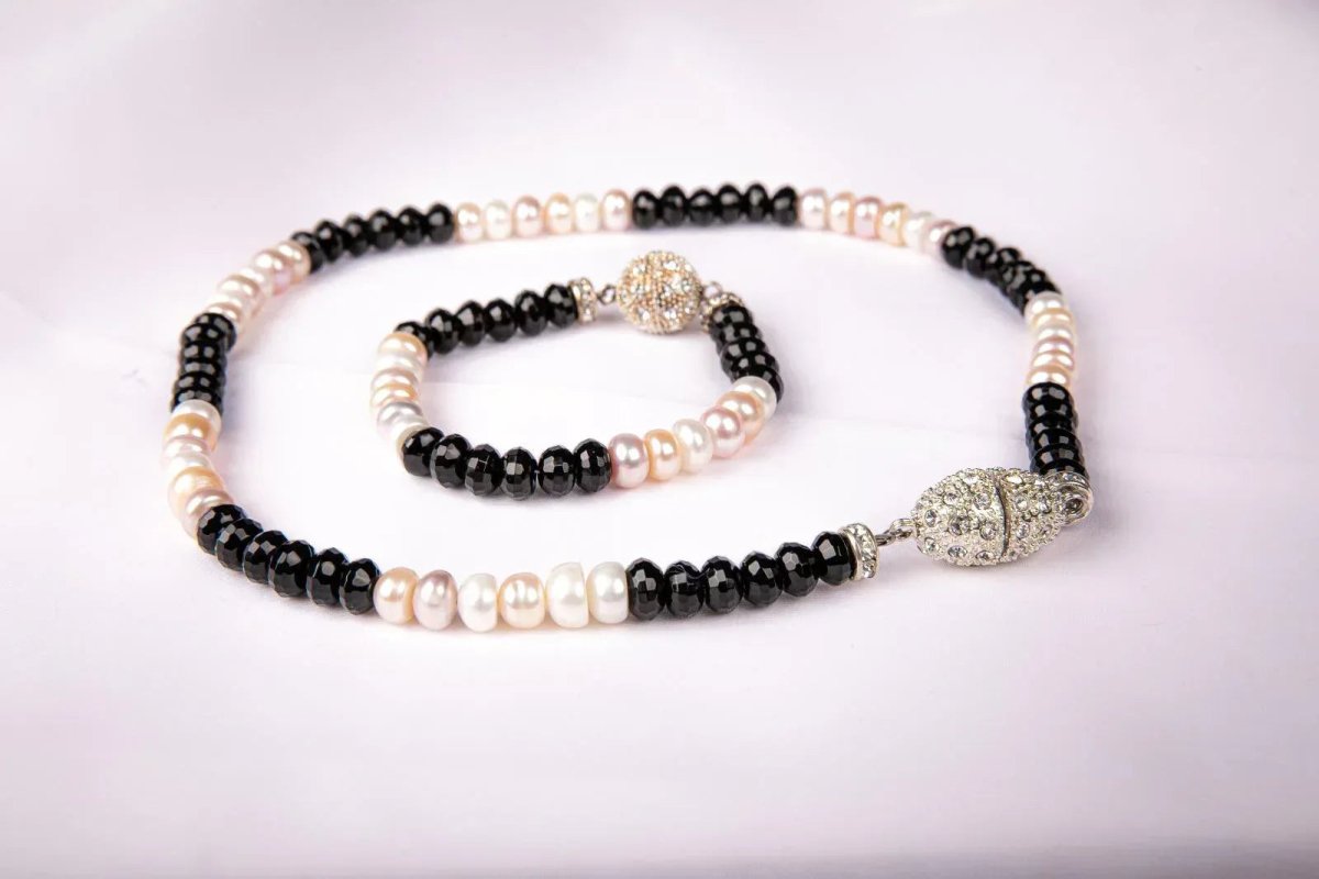 Set "Midnight Pearl" – Colier și Brățară - Geoma.ro